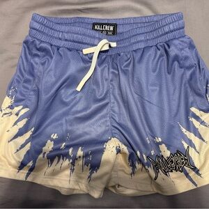 Kill Crew Blue and Cream Graphic Shorts